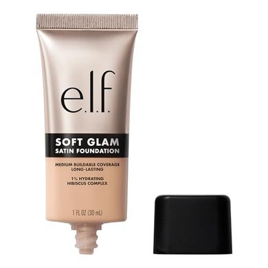 e.l.f. Soft Glam Foundation: Medium, buildable, long-lasting, satin finish.
