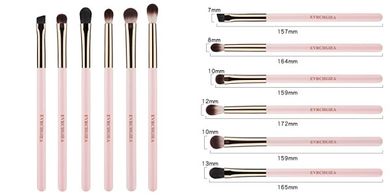 Professional 6-Piece Eye Makeup Brush Set: Blending, Concealer, Eyeliner, Brows
