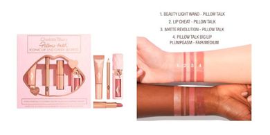 Charlotte Tilbury Pillow Talk Lip Set: Lipstick, Liner, Plumper, Gloss
