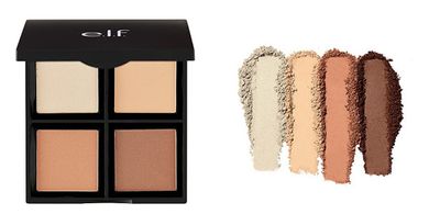 e.l.f. Contour Palette, 4 Shades, Customizable, Easy to Apply, Sculpts, Shades, Brightens, Light/Medium, Infused with Vitamin E, All-Day Wear, 0.56 Oz