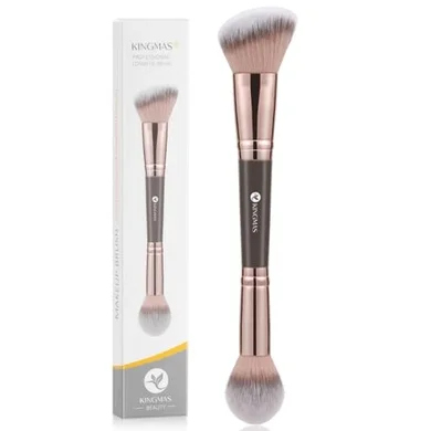 KINGMAS Double-Ended Contour & Blending Makeup Brush (Brown)