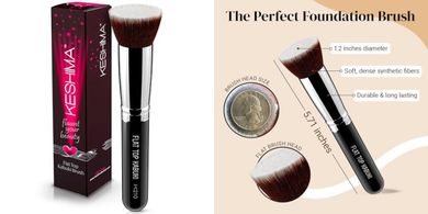 KESHIMA Kabuki Foundation Brush: Premium Blending Brush for Liquid, Cream & Powder
