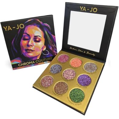 9-Color Multichrome Eyeshadow Palette:  Long-lasting, waterproof, blendable shimmer.
