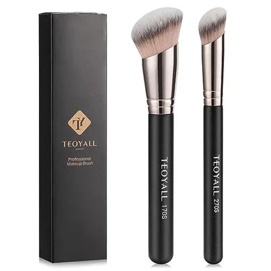 Pro Contour Brush Set: 2 Angled Kabuki Brushes for Blending