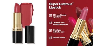 Revlon Super Lustrous Rose Wine Lipstick: Creamy, moisturizing, fuller lips.
