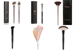 Makeup brushes for highlighter