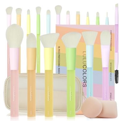 18-Piece Pro Makeup Brush Set: Soft Bristles, Travel Bag Included
