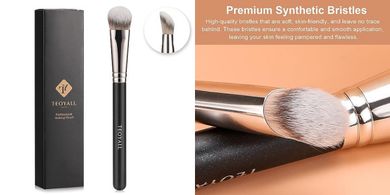 TEOYALL Angled Contour & Concealer Brush for Liquid, Cream & Powder
