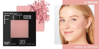 Maybelline Fit Me Mauve Blush: Lightweight, long-lasting, blendable.
