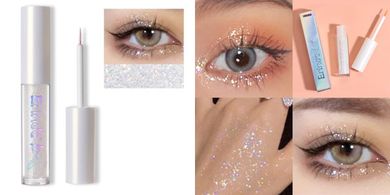 Liquid Glitter Eyeshadow & Liner: Waterproof, Long-Lasting Sparkle
