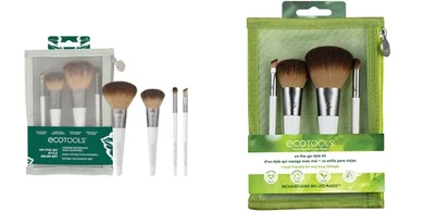 EcoTools Mini Travel Makeup Brush Set (5-piece, vegan, cruelty-free)