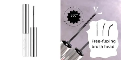 Black Waterproof Volumizing Mascara: Small Wand, Long-Lasting, Smudge-Proof