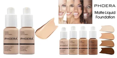PHOERA Soft Matte Full Coverage Foundation (2-Pack, 30ml)
