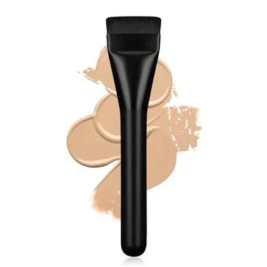 Premium Black Flat Foundation & Cream Blender Brush
