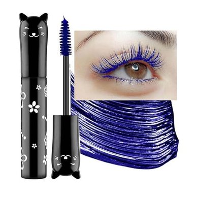 Waterproof Blue Volumizing Mascara: Lengthens, Curls, Defines
