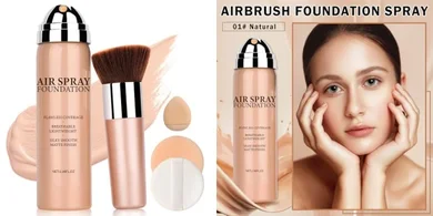 Airbrush Foundation Spray: Full Coverage, Long-lasting, Waterproof (Warm Porcelain)