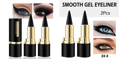 Kaely Black Gel & Cream Eyeliner Set: Waterproof, Smudge-Proof, Smokey Eyes