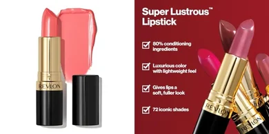 Revlon Super Lustrous Lipstick: Creamy, moisturizing reds & corals.