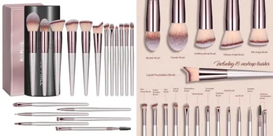 18-Piece Premium Synthetic Makeup Brush Set with Case
