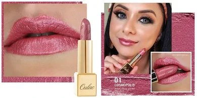 Oulac Pink Metallic Lipstick: Vegan, Hydrating, Full Coverage

