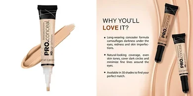 L.A. Girl HD Pro Concealer, Porcelain (0.28 oz)

