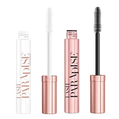 L’Oréal Paris Lash Paradise Mascara and Primer Makeup Bundle, Includes Blackest Black Mascara and Millennial Pink Mascara Primer, Pack of 2