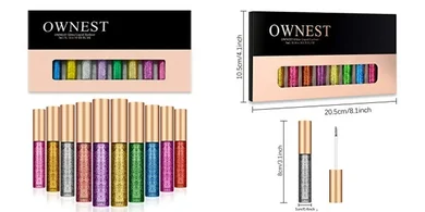 10-Color Metallic Glitter Eyeliner & Eyeshadow Set